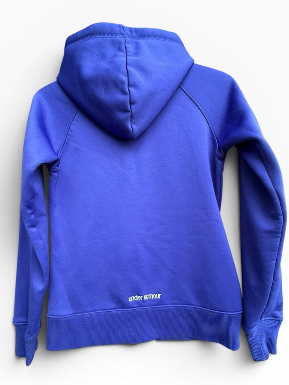 Under Armour Fleece Storm Hooded Track Jacket Royal / White Women’s size Medium - Picture 3 of 7
